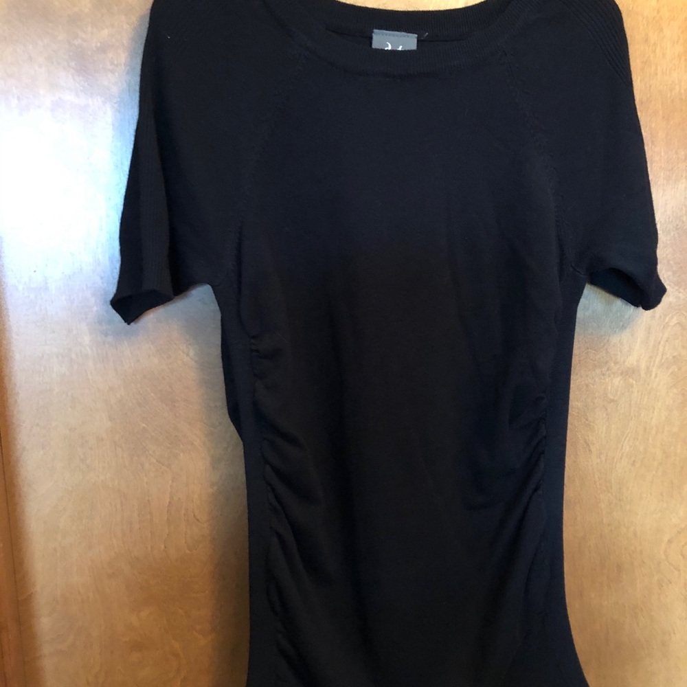 Dots Black Ruched Sweater